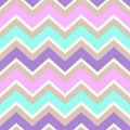 Chevron turquoise white purple pink cream color seamless pattern