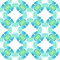 Chevron watercolor pattern. Green superb boho