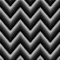 Halftone style chevron stripes. Seamless vector pattern. Royalty Free Stock Photo