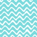 Chevron Zigzag Paint Brush Strokes Seamless pattern. Vector Abstract Grunge blue and white zigzag background Royalty Free Stock Photo