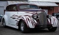 1938 Chevrolet coupe with flame paint job Royalty Free Stock Photo