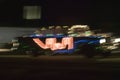 56 Chevy lit up with Christmas lights in Christmas parade at night, southeast of Albuquerque New Mexico