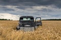 1949 chevy truck abandoned in a field