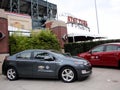 Chevy Volts on display at ballpark before game