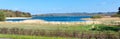 Chew Valley Lake and reservoir Somerset England panoramic view Royalty Free Stock Photo