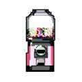chewing bubblegum machine game pixel art vector illustration
