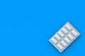 Chewing gum in blister pack in corner. Mint bubblegum Royalty Free Stock Photo
