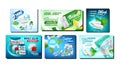 Chewing Gum Creative Promotion Posters Set Vector