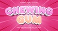 Chewing gum 3d editable text effect template Royalty Free Stock Photo