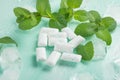 Chewing gum with mint and ice Royalty Free Stock Photo