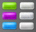 Chewing gum pads. Different colors bubblegum, realistic elements, mint and fruit flavors, menthol and sweet taste, fresh Royalty Free Stock Photo