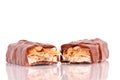 Chewy Chocolate Bar Halves Royalty Free Stock Photo
