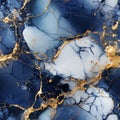 Chewy Marble: Blue Baroque Texture With Gold Streaks Royalty Free Stock Photo