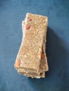 Chewy muesli granola power bar Royalty Free Stock Photo