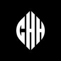 CHH circle letter logo design with circle and ellipse shape. CHH ellipse letters with typographic style. The three initials form a Royalty Free Stock Photo