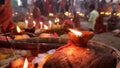 Chhath Puja celebration, ghat In North India, Bihar, Jharkhand, Uttar Pradesh. Hindu religion festival.