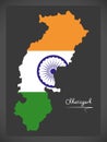 Chhatisgarh map with Indian national flag illustration Royalty Free Stock Photo