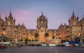 Chhatrapati Shivaji Terminus at sunset Royalty Free Stock Photo