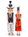 Chhattisgarhi wedding couple in traditional costume of Chhattisgarh, India