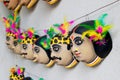 Chhau or Chhou masks on diaplay for sale Royalty Free Stock Photo