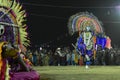 Chhau dance or Chhou dance of Purulia. Masked male dancer as Lord Krishna.