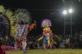 Chhau dance or Chhou dance. Masked male dancer as Lord Hanuman ji