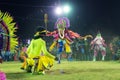 Chhau Dance, Indian tribal martial dance at night in village