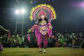 Chhau Dance, Indian tribal martial dance at night in village