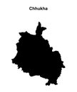 Chhukha outline map Royalty Free Stock Photo