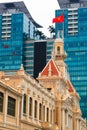 Ho Chi Minh city, Vietnam - December 2018: people& x27;s committee building at day with Vincom center on the background.ÃÂ  Royalty Free Stock Photo