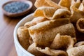 Chia Chips or Crackers in a bowl. Royalty Free Stock Photo