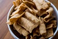 Chia Chips or Crackers in a bowl. Royalty Free Stock Photo