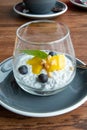 Chia with coconut milk with mango