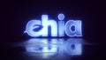 Chia coin cryptocurrency glowing neon symbol