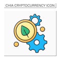 Chia coin processing color icon