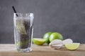 Chia fresca with lime juice Royalty Free Stock Photo