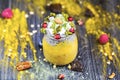 Chia mango parfait with fruit