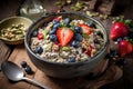 Chia muesli berries. Generate Ai