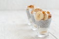 Chia pudding parfait with banana Royalty Free Stock Photo