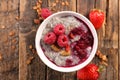 Chia pudding with raspberry and cereal Royalty Free Stock Photo