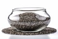 Chia seed isolated on white background. Generative AI Royalty Free Stock Photo