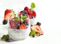 Chia seed pudding with berries Royalty Free Stock Photo