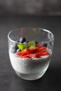 Chia seed pudding with berries. Healthy breakfast Royalty Free Stock Photo