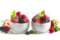 Chia seed pudding with berries. Royalty Free Stock Photo