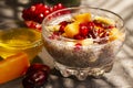 Chia seed pudding with fruit, healthy Breakfast Royalty Free Stock Photo