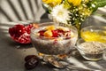 Chia seed pudding with fruit, healthy Breakfast Royalty Free Stock Photo