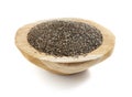 Chia seed served in a wooden bowl Royalty Free Stock Photo