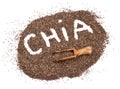Chia seed on the white background Royalty Free Stock Photo