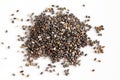 Chia seeds, detail on white background Royalty Free Stock Photo