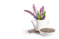 Chia seeds healthy superfood with flower